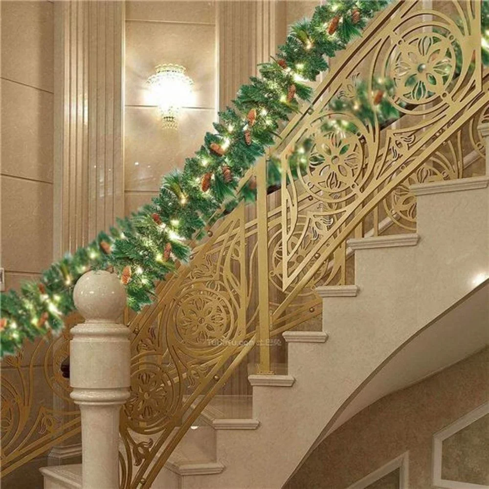9FT Christmas Garland, Carolina Pine Artificia lGarland with 50 Lights